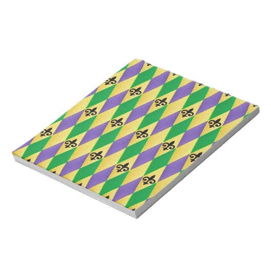 Mardi Gras Harlequin Lilie Notizblock (Rotiert)