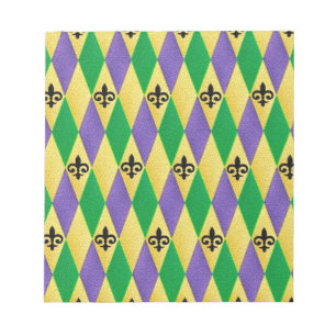 Mardi Gras Harlequin Lilie Notizblock