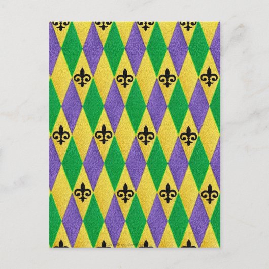 Mardi Gras Harlequin Lilie Postkarte (Vorderseite)