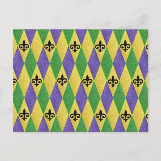 Mardi Gras Harlequin Lilie Postkarte (Vorderseite)