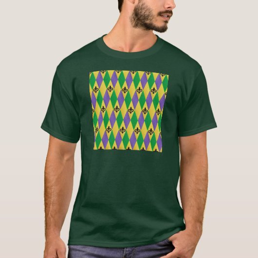 Mardi Gras Harlequin Lilie T-Shirt (Vorderseite)