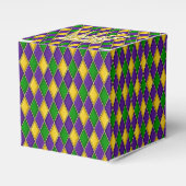 Mardi Gras Harlequin-Muster mit Crown2 Geschenkschachtel (Vorderseite)