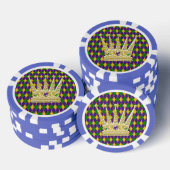 Mardi Gras Harlequin Muster mit Krone 2 Pokerchips (Stapel)
