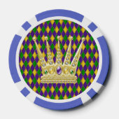 Mardi Gras Harlequin Muster mit Krone 2 Pokerchips (Rückseite)