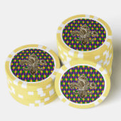 Mardi Gras Harlequin Muster mit Lilie Pokerchips (Stapel)