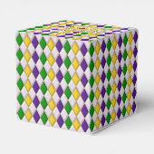 Mardi Gras Harlequin pattern2 mit Crown2 Geschenkschachtel (Rückseite)