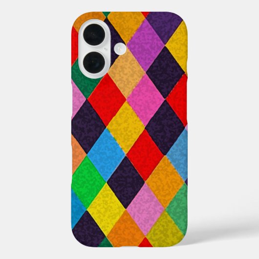 MARDI GRAS HARLEQUIN PATTERN Farbenfrohe Rhombi Case-Mate iPhone Hülle (Rückseite)