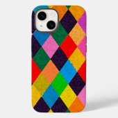 MARDI GRAS HARLEQUIN PATTERN Farbenfrohe Rhombi Case-Mate iPhone Hülle (Rückseite)
