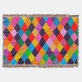 MARDI GRAS HARLEQUIN PATTERN Farbenfrohe Rhombi Decke (Vorderseite)