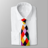 MARDI GRAS HARLEQUIN PATTERN Farbenfrohe Rhombi Krawatte (Gebunden)