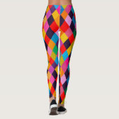 MARDI GRAS HARLEQUIN PATTERN Farbenfrohe Rhombi Leggings (Rückseite)