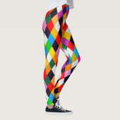MARDI GRAS HARLEQUIN PATTERN Farbenfrohe Rhombi Leggings (Rechts)