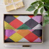 MARDI GRAS HARLEQUIN PATTERN Farbenfrohe Rhombi Seidenpapier (Geschenk)