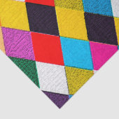 MARDI GRAS HARLEQUIN PATTERN Farbenfrohe Rhombi Seidenpapier (Detail)