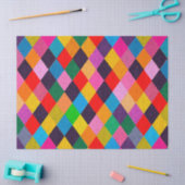 MARDI GRAS HARLEQUIN PATTERN Farbenfrohe Rhombi Seidenpapier (Basteln)