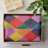 MARDI GRAS HARLEQUIN PATTERN Farbenfrohe Rhombi Seidenpapier (Geschenk)