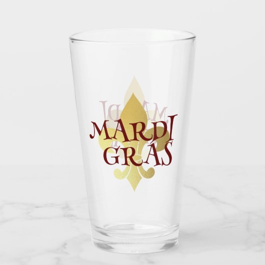 Mardi Gras Harlequin Pattern Glas (Rückseite)