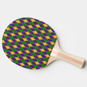 Mardi Gras Harlequin Pattern Paddles Tischtennis Schläger