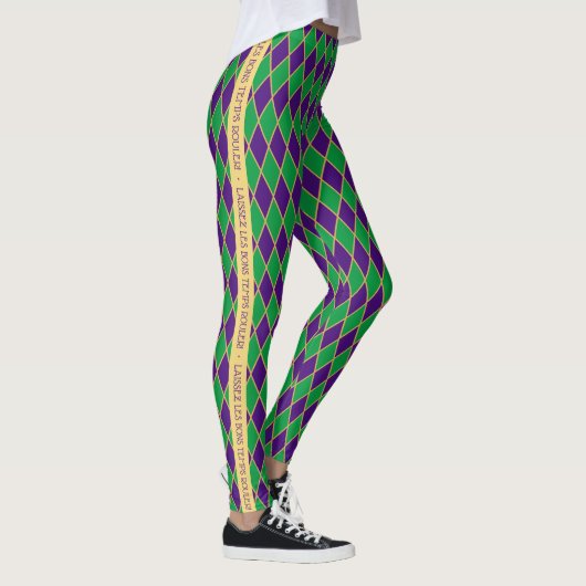 Mardi Gras | Harlequin Pattern | Personalisiert Leggings (Rechts)