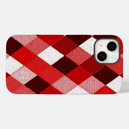 MARDI GRAS HARLEQUIN PATTERN Red Pink White Rhombi Case-Mate iPhone Hülle (Rückseite (Horizontal))