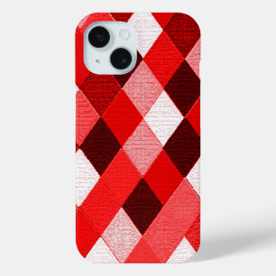 MARDI GRAS HARLEQUIN PATTERN Red Pink White Rhombi Case-Mate iPhone Hülle