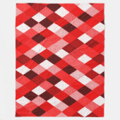 MARDI GRAS HARLEQUIN PATTERN Red Pink White Rhombi Fleecedecke (Vorderseite)
