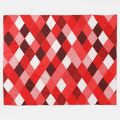 MARDI GRAS HARLEQUIN PATTERN Red Pink White Rhombi Fleecedecke (Vorderseite (Horizontal))