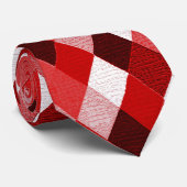 MARDI GRAS HARLEQUIN PATTERN Red Pink White Rhombi Krawatte (Gerollt)