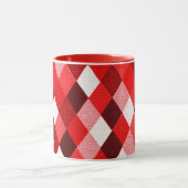 MARDI GRAS HARLEQUIN PATTERN Red Pink White Rhombi Tasse (Zentrum)