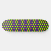 Mardi Gras Harlequin Pattern Skate Deck - dunkel Skateboard (Horizontal)