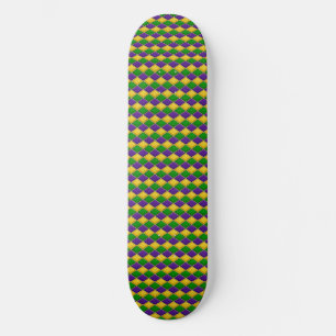 Mardi Gras Harlequin Pattern Skate Deck - med Skateboard