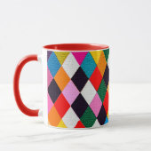 MARDI GRAS HARLEQUIN PATTERN Tasse Rhombi (Links)