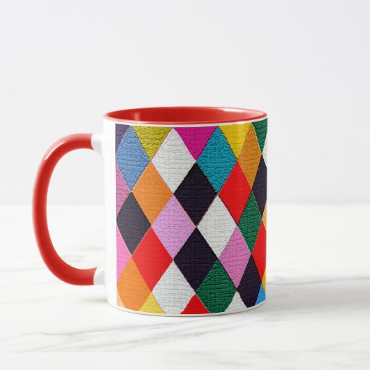 MARDI GRAS HARLEQUIN PATTERN Tasse Rhombi (Links)