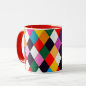 MARDI GRAS HARLEQUIN PATTERN Tasse Rhombi (Vorderseite Links)