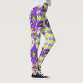 Mardi Gras Harlequin Pattern und Lilie Leggings (Rechts)