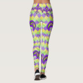 Mardi Gras Harlequin Pattern und Lilie Leggings (Rückseite)