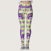 Mardi Gras Harlequin Pattern und Lilie Leggings (Vorderseite)