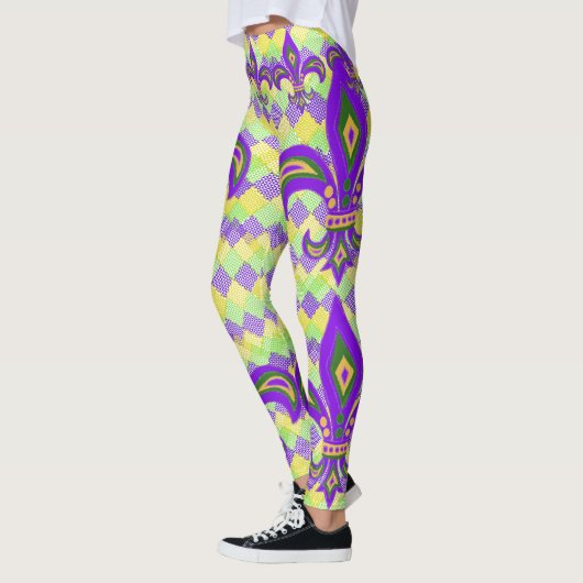 Mardi Gras Harlequin Pattern und Lilie Leggings (Links)