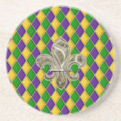 Mardi Gras Harlequin Pattern Untersetzer w/Fleur d (Vorne)