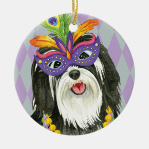 Mardi Gras Havanese Keramikornament