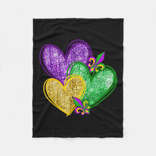 Mardi Gras Heart Fleur-de-lis Symbol Karneval Men Fleecedecke