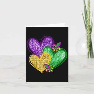 Mardi Gras Heart Fleur-de-lis Symbol Karneval Men Karte