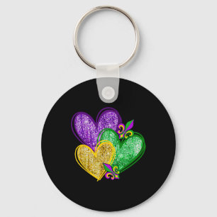 Mardi Gras Heart Fleur-de-lis Symbol Karneval Men Schlüsselanhänger