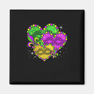 Mardi Gras Heart Fleur-de-lys Symbol Mardi Gras Magnet