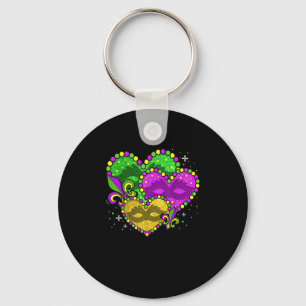 Mardi Gras Heart Fleur-de-lys Symbol Mardi Gras Schlüsselanhänger