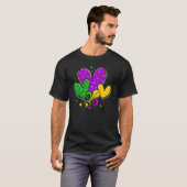 Mardi Gras Hearts Love Mardi Gras Fleur De Lys Fes T-Shirt (Vorne ganz)