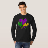 Mardi Gras Hearts Love Mardi Gras Fleur De Lys Fes T-Shirt (Vorne ganz)