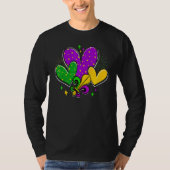 Mardi Gras Hearts Love Mardi Gras Fleur De Lys Fes T-Shirt (Vorderseite)