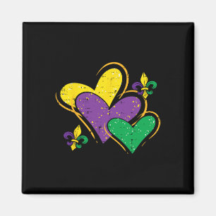 Mardi Gras Hearts Niedlich Outfit Frauen Mädchen T Magnet