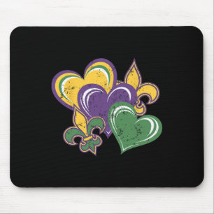 Mardi Gras Hearts Niedlich Outfit Frauen Mädchen T Mousepad